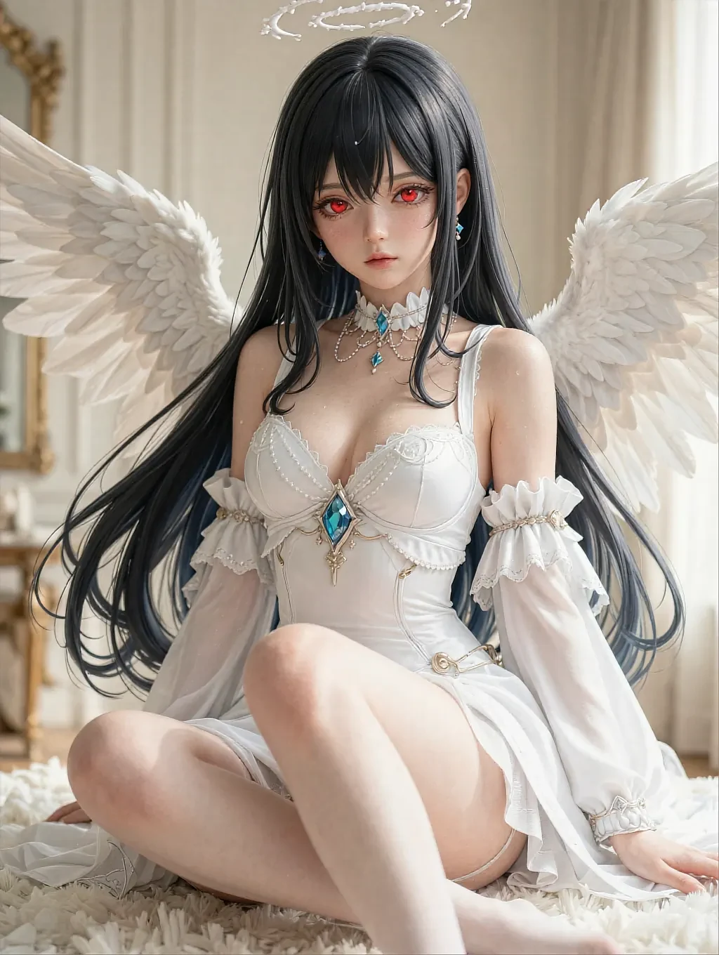 Profile card of a fictional AI character shown inside the app